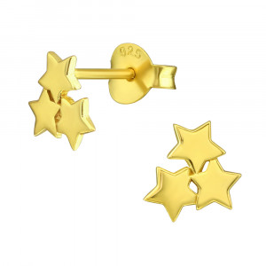 Cercei din argint placat cu aur galben 18K model stelute DiAmanti DIA36686 (Argint 925‰ 0,6 g.)